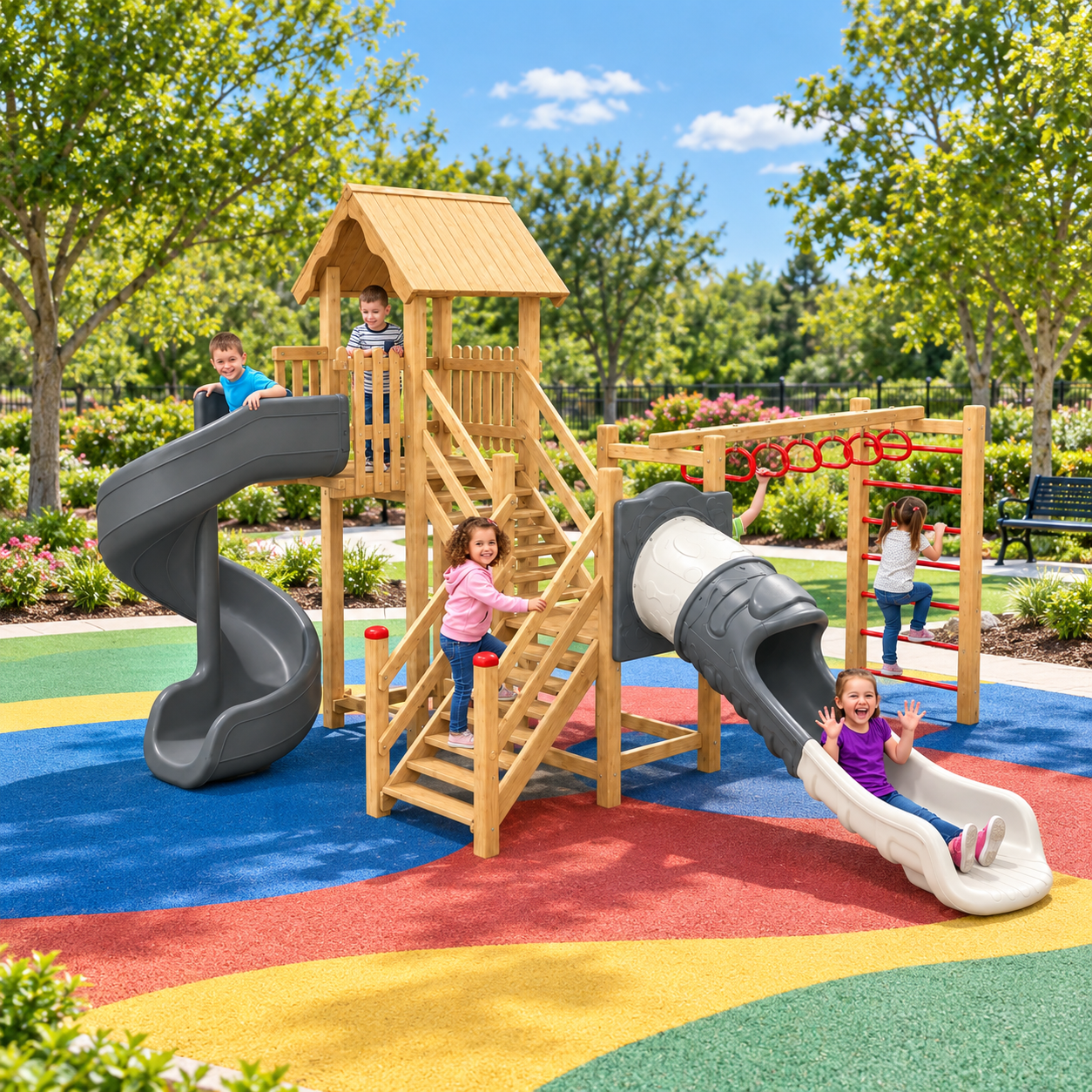 Ahşap Çocuk Parkı SGT100, Komando Halkalı TOKİ Modeli