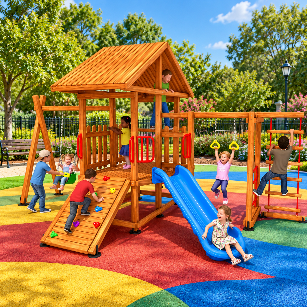 Ahşap Çocuk Parkı SGT106, Tırmanma Aktiviteli Model