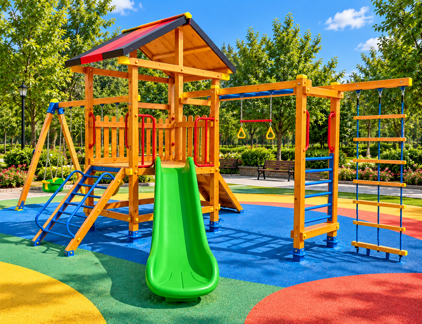 Ahşap Çocuk Parkı SGT106, Tırmanma Aktiviteli Model