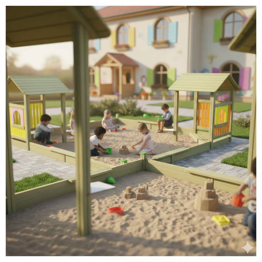 Ahşap Oyun Evi SG16, Ahşap Kum Havuzu Modeli