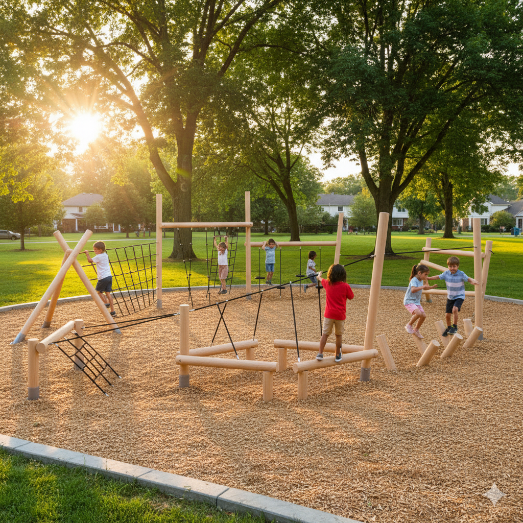 Ahşap Survivor Parkuru SG208, Tırmanma ve Denge Modülleri