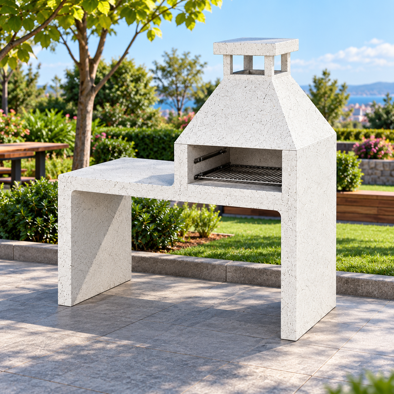 ARS-400 Tezgahlı ve Bacalı Beton Barbekü