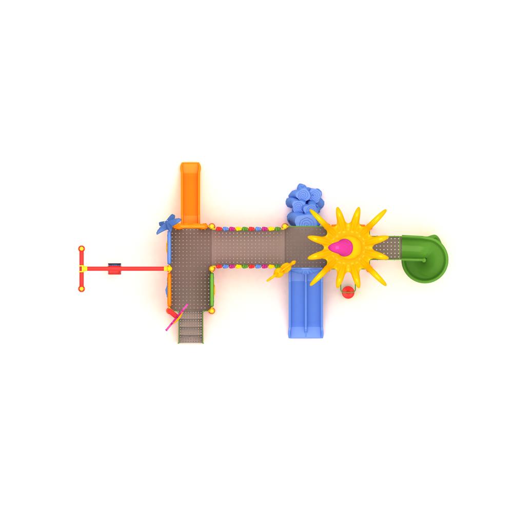 Beş Kuleli Üç Kaydıraklı Ahtapot Çatılı Çocuk Oyun Grubu