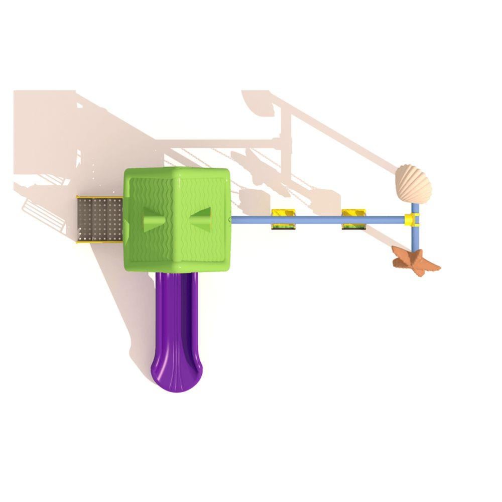 Bir Kaydıraklı 2 Salıncaklı - Deniz Yıldızı Figürlü Çocuk Oyun Parkı Modeli