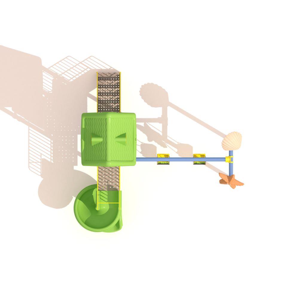 Bir Kaydıraklı Çocuk Oyun Parkı - Deniz Kabuğu ve Deniz Yıldızı Figürlü