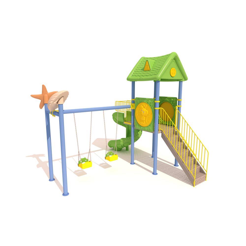 Bir Kaydıraklı Çocuk Oyun Parkı - Deniz Kabuğu ve Deniz Yıldızı Figürlü