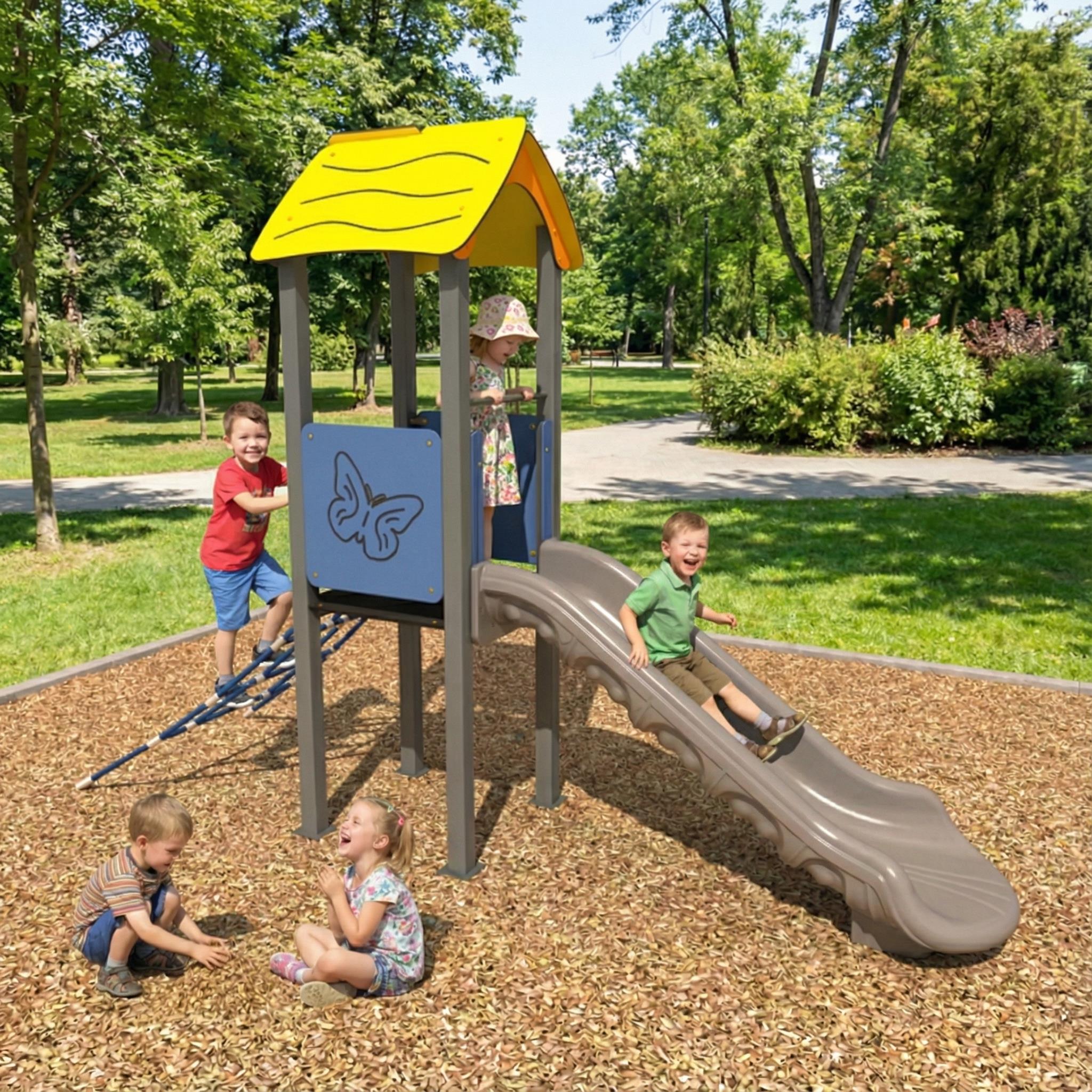 Bir Kuleli Kelebek Motifli Çocuk Oyun Parkı