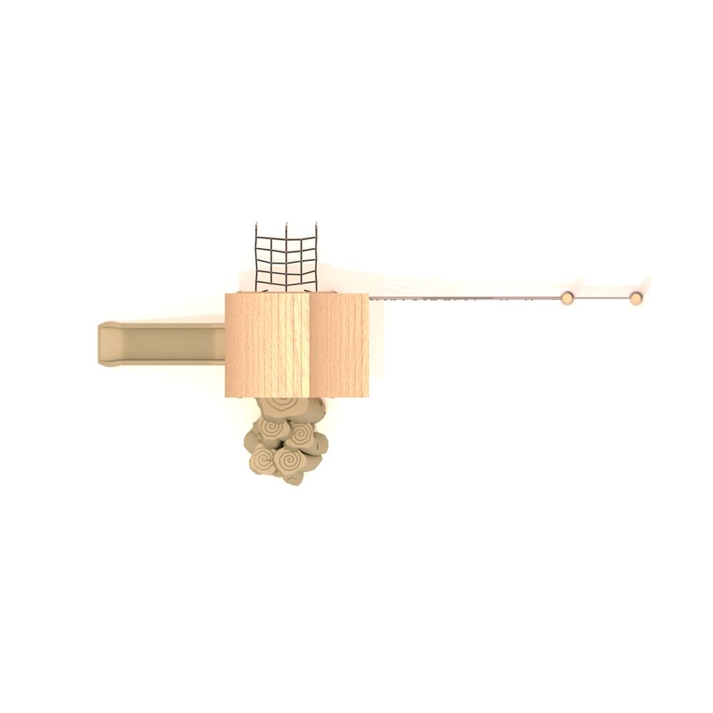 Bir Kuleli Tırmanma Aktiviteli Ahşap Çocuk Parkı