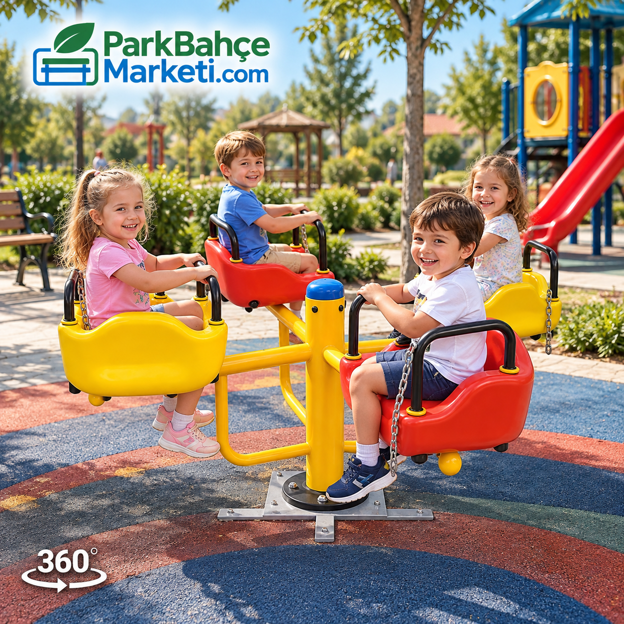   Four-Seater Spinner - Rotating Playground Equipment 