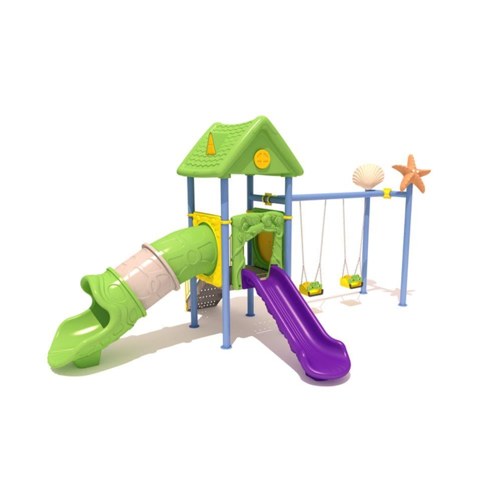 Çocuk Oyun Parkı 2 Kaydıraklı - 2'li Salıncaklı Ev Temalı Model