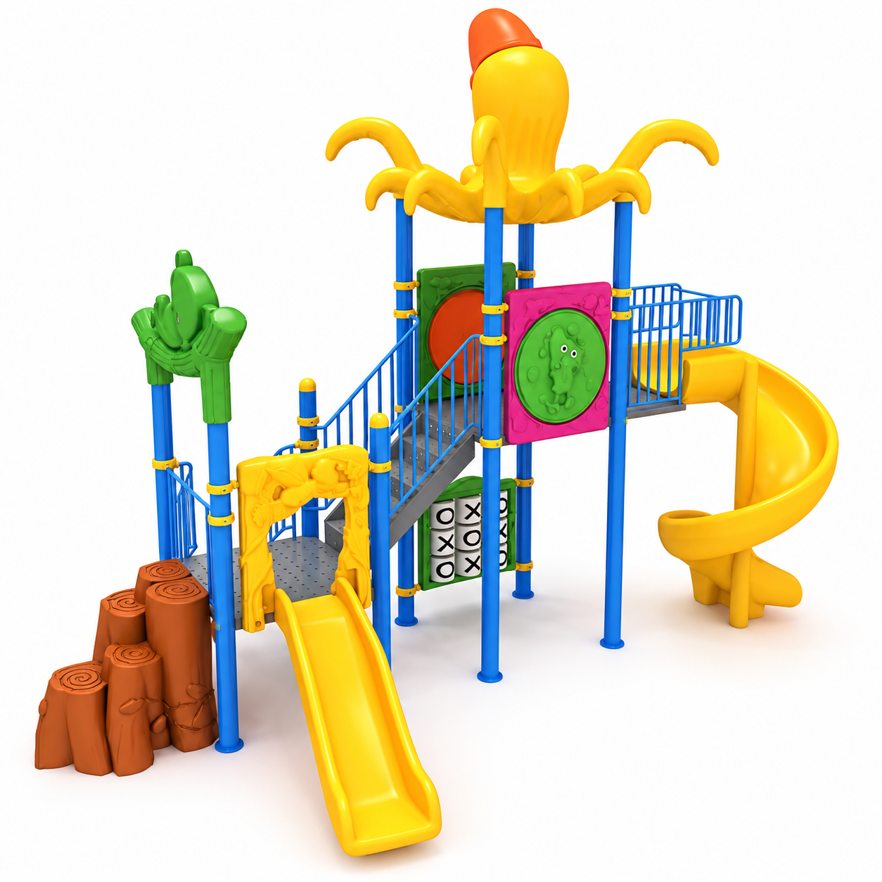 Octopus Roof Playground Set – 7m x 4m with Two Slides