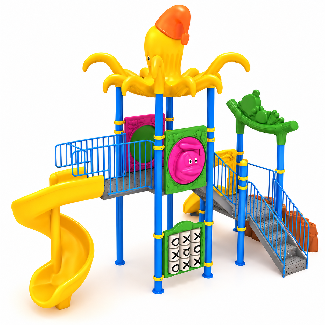 Octopus Roof Playground Set – 7m x 4m with Two Slides