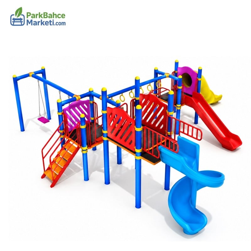 Çocuk Oyun Parkı 8,6mx9,5m, Komando Halkalı Model