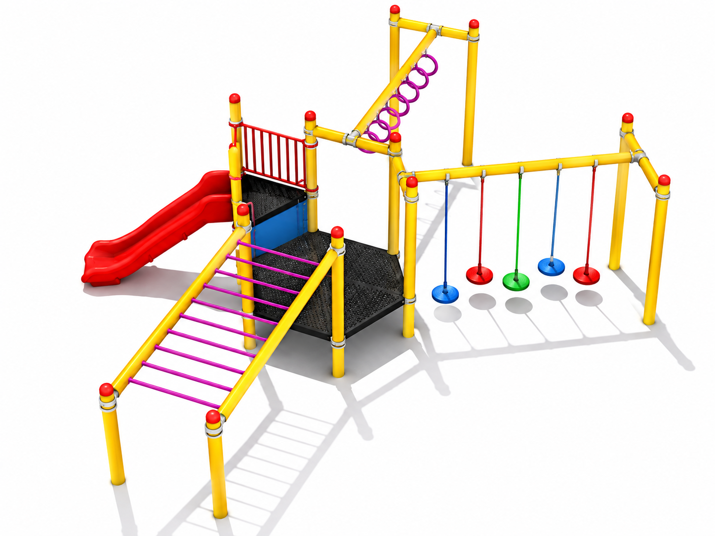 Çocuk Oyun Parkı 8x8m, Tırmanma ve Denge Aktiviteli Model