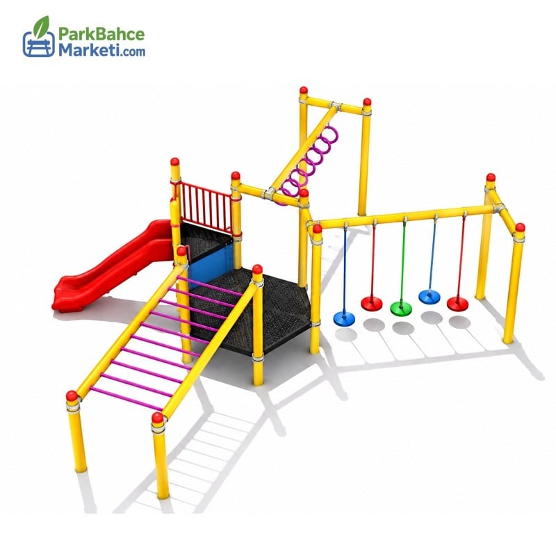 Outdoor Playground Set with Climbing and Balance Activities – BOS-23 (8x8m)