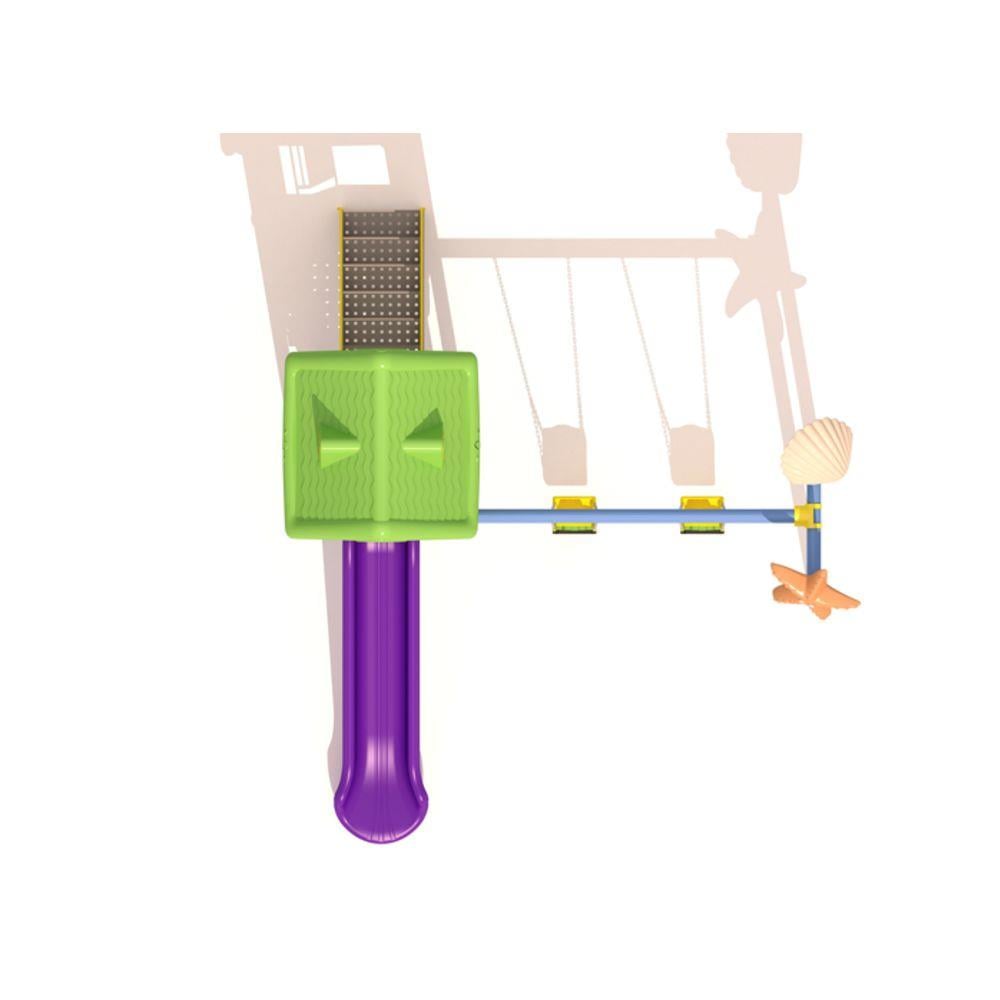 Çocuk Oyun Parkı - Tek Kaydıraklı 2'li Salıncaklı Ev Çatılı Model