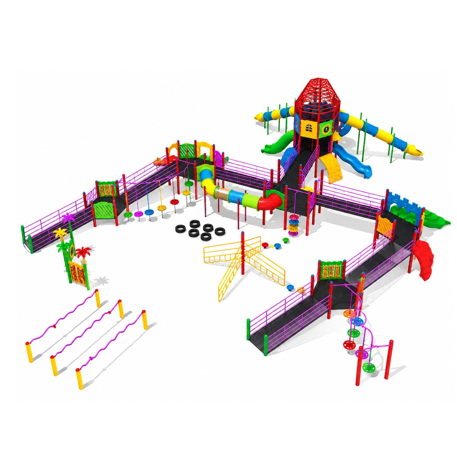 Mega-Size Inclusive Playground with Multi-Activity Zone – 15 x 20 m
