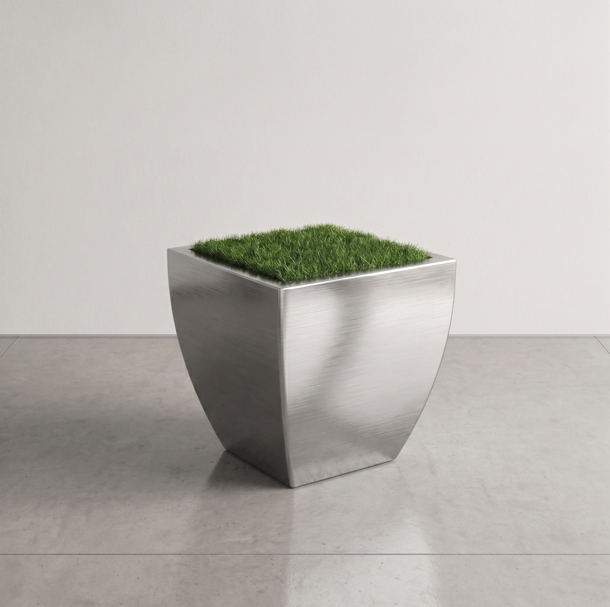 Dekoratif Saksı İç ve Dış Mekan Paslanmaz Çelik Saksı 40x40x40 cm – 45 L