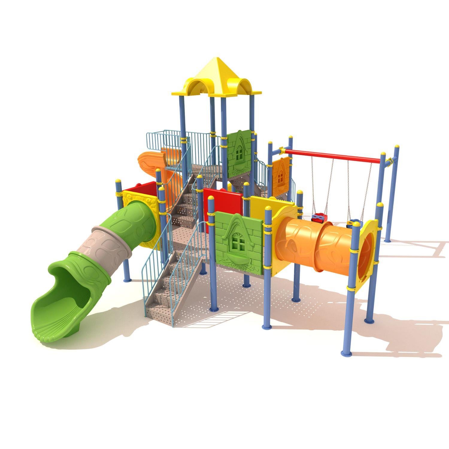 Dış Mekan Çocuk Oyun Parkı 8x8m, Salıncak İlaveli Model