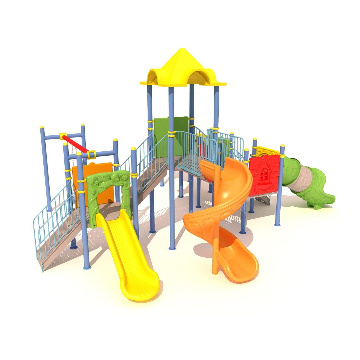 Dış Mekan Çocuk Oyun Parkı 8x8m, Salıncak İlaveli Model