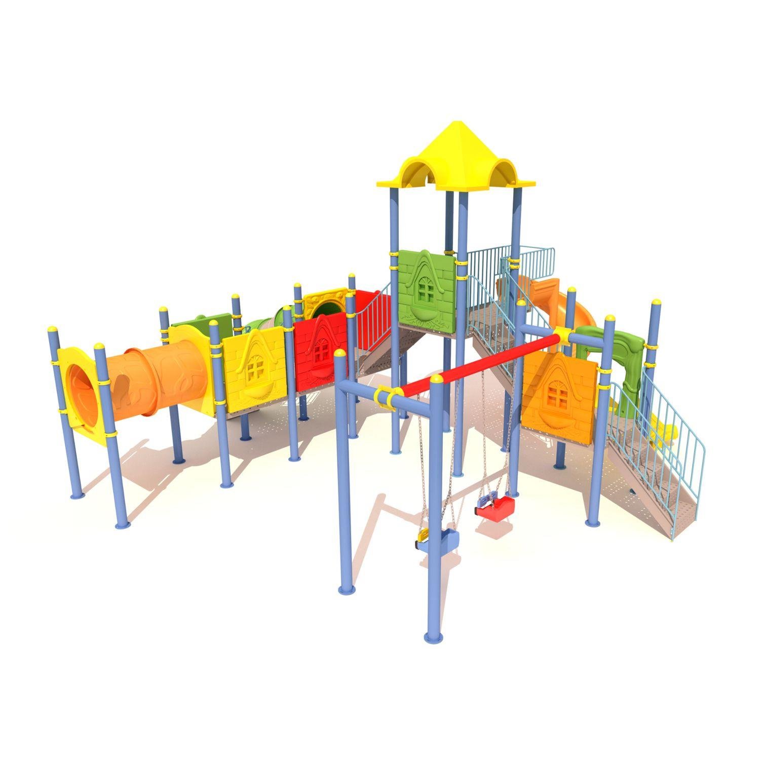 Dış Mekan Çocuk Oyun Parkı 8x8m, Salıncak İlaveli Model