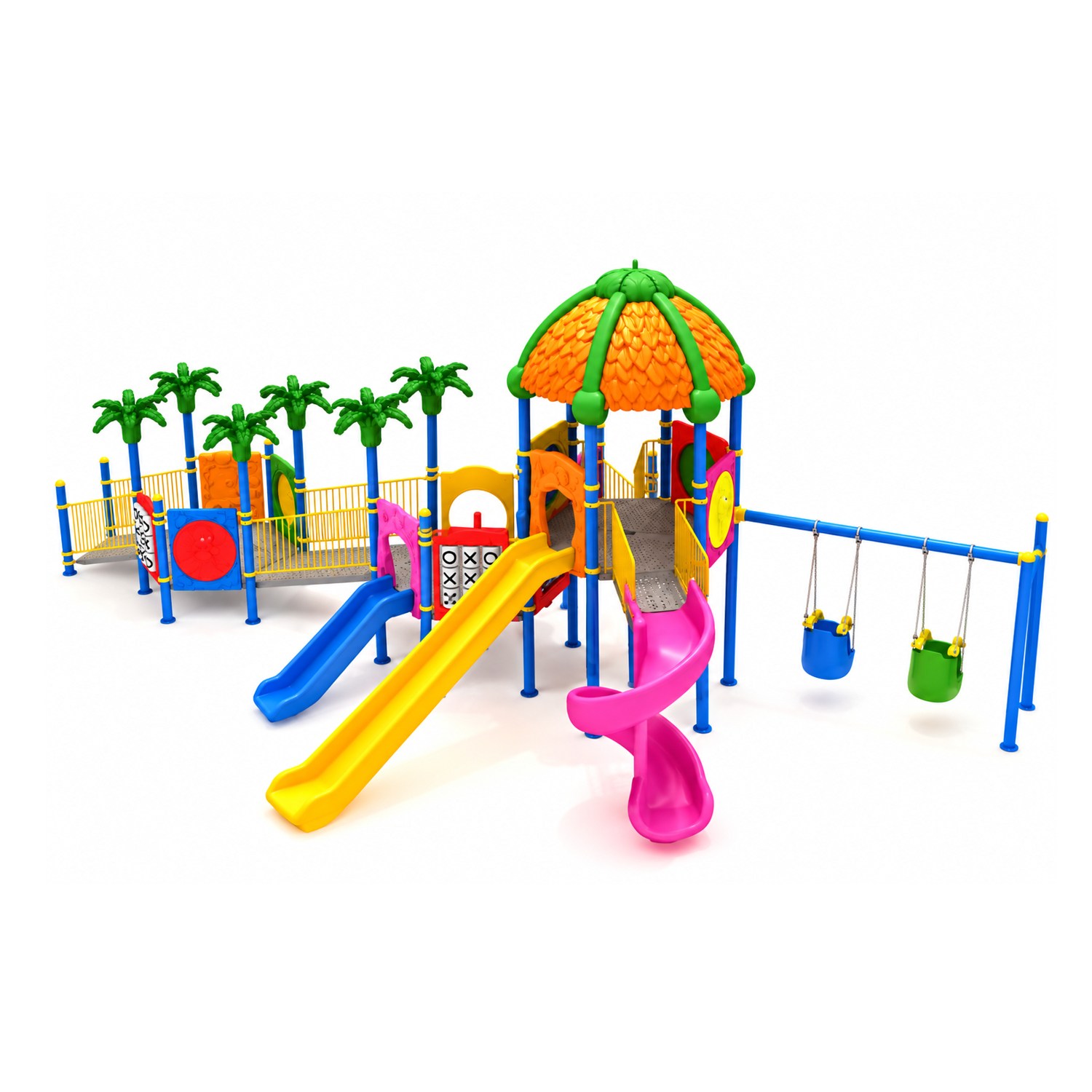 Inclusive Outdoor Playground with Dual Accessible Swings – 15 x 7 m