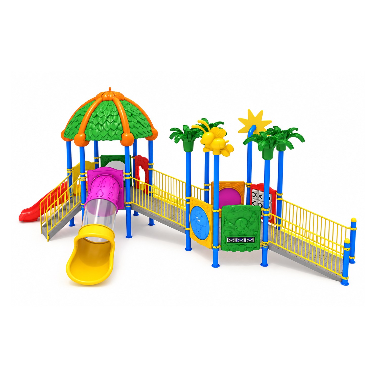 Engelli Çocuk Oyun Parkı 9.5x6m, Yaprak Çatılı Model