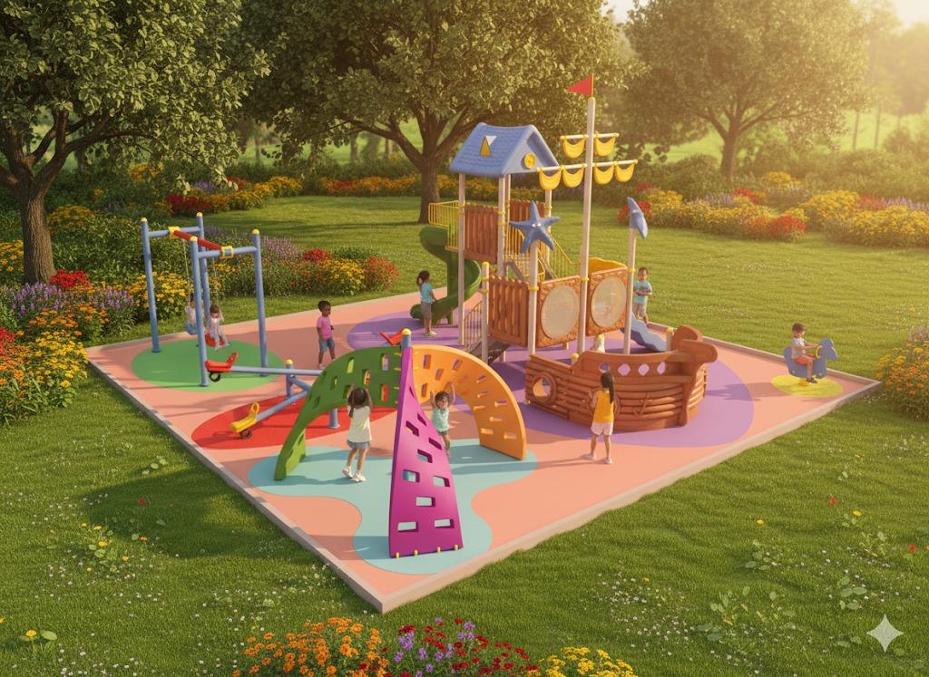 Gemi Temalı Çocuk Oyun Parkı, İki Kuleli 8mx6,5m