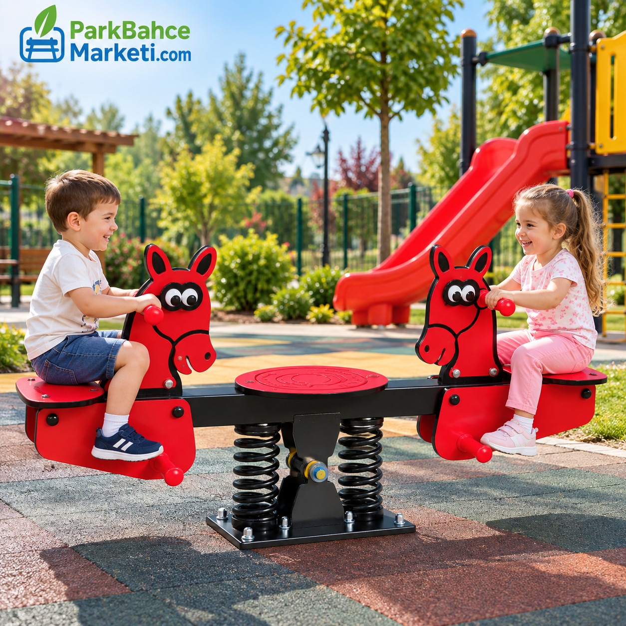 HDPE At Temalı İkili Tahterevalli ZP-314B | Çocuk Oyun Elemanı