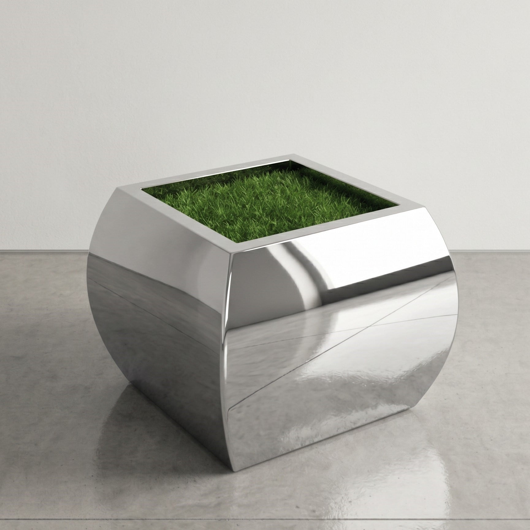 İç ve Dış Mekan Dekoratif Paslanmaz Metal Saksı 50x50x40 cm – 70 L-dekorsaksi-