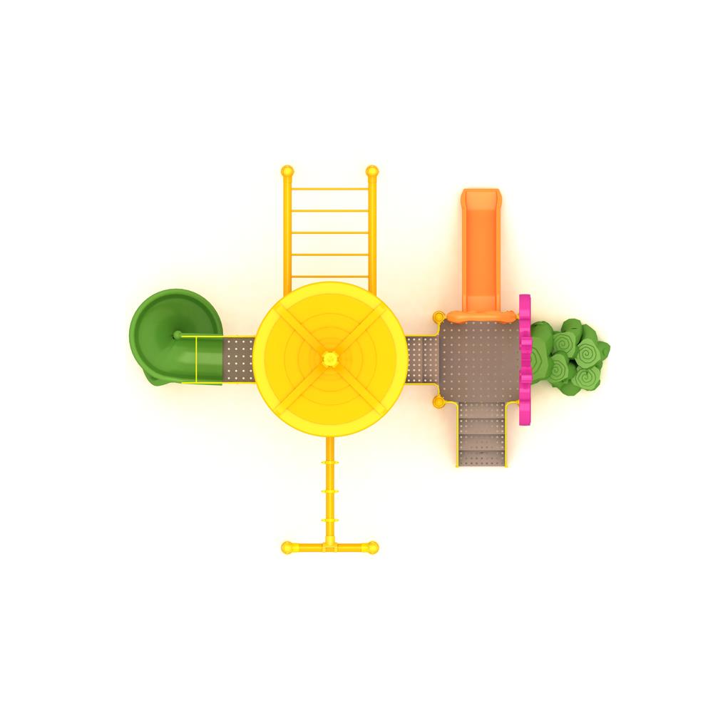 İki Kuleli İki Kaydıraklı Konik Çatılı Çocuk Oyun Grubu