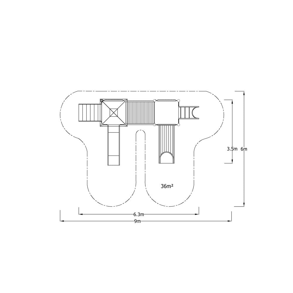 İki Kuleli İki Kaydıraklı, Köprülü Çocuk Oyun Parkı
