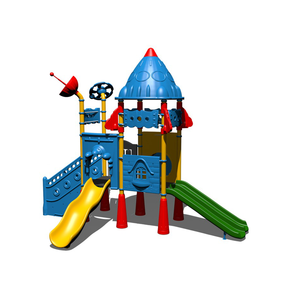 İki Kuleli İki Kaydıraklı Roket Temalı Çocuk Oyun Grubu