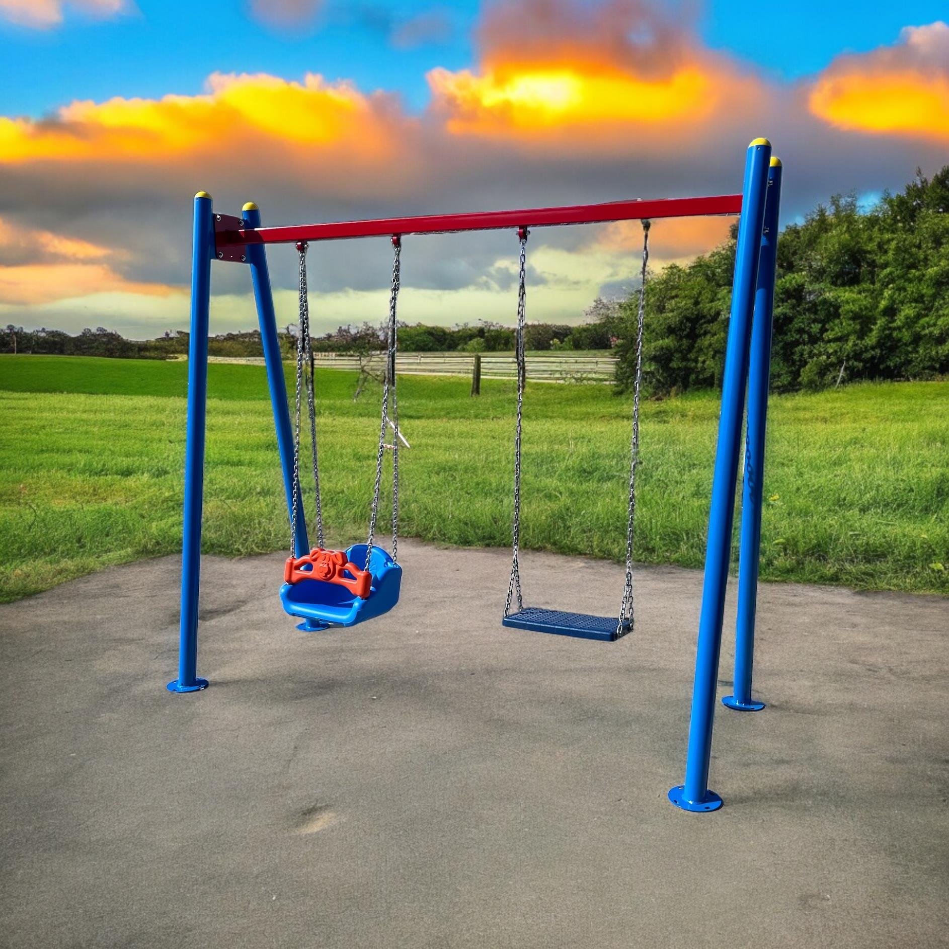 İkili Salıncak, Klasik Salıncak Modeli, Standart Korkuluklu ve Açık Koltuk