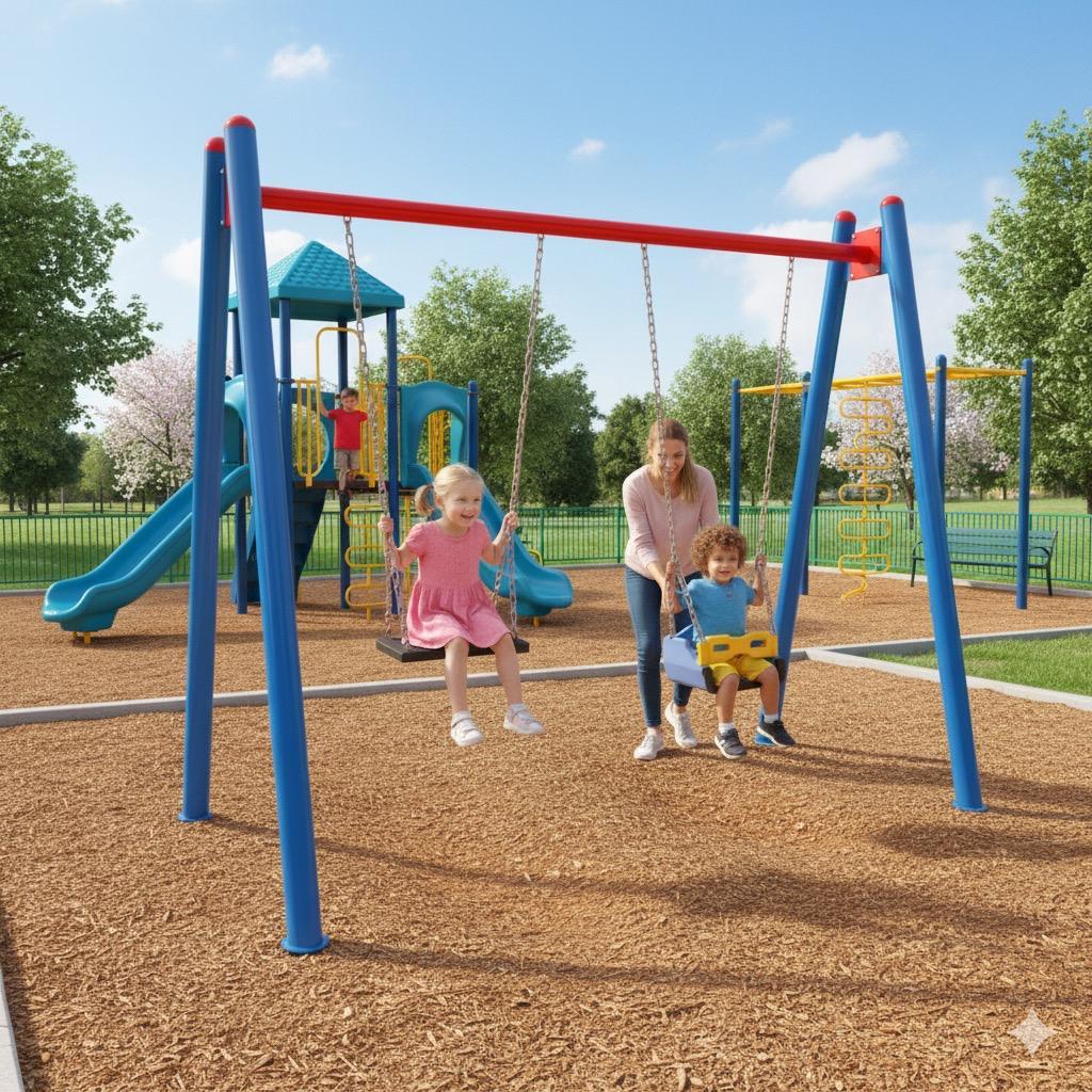 İkili Salıncak, Klasik Salıncak Modeli, Standart Korkuluklu ve Açık Koltuk