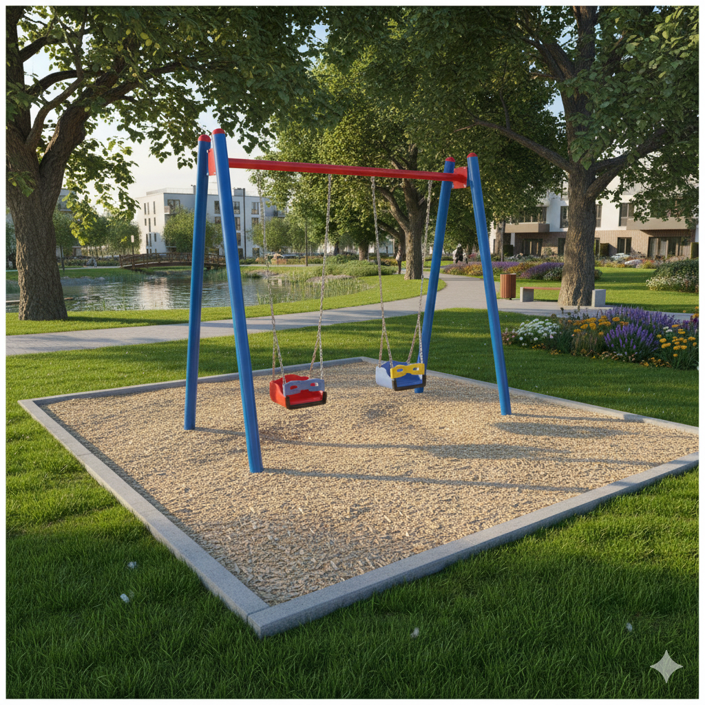 Double Swing SLC400N – Classic Outdoor Swing with Safety Seats