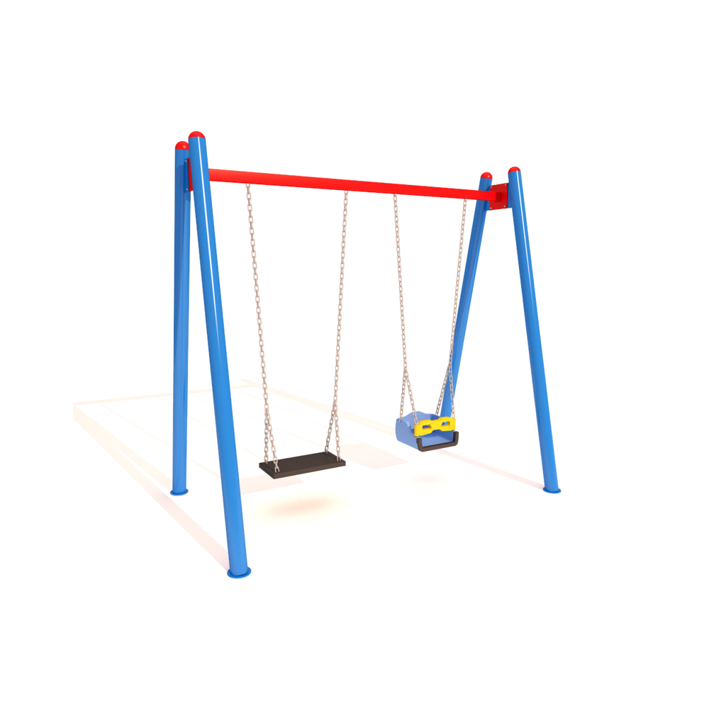 İkili Salıncak, Klasik Salıncak Modeli, Standart Korkuluklu ve Açık Koltuk