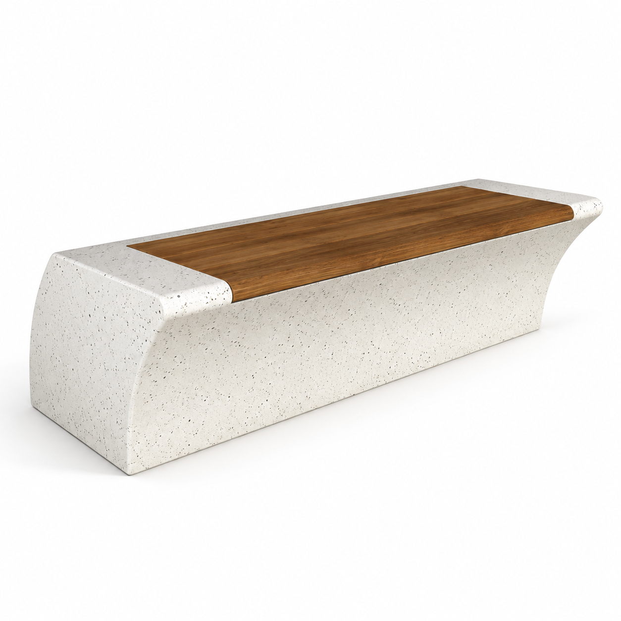 Kavisli Beton Oturma Bankı RDY-100 Ahşaplı Model