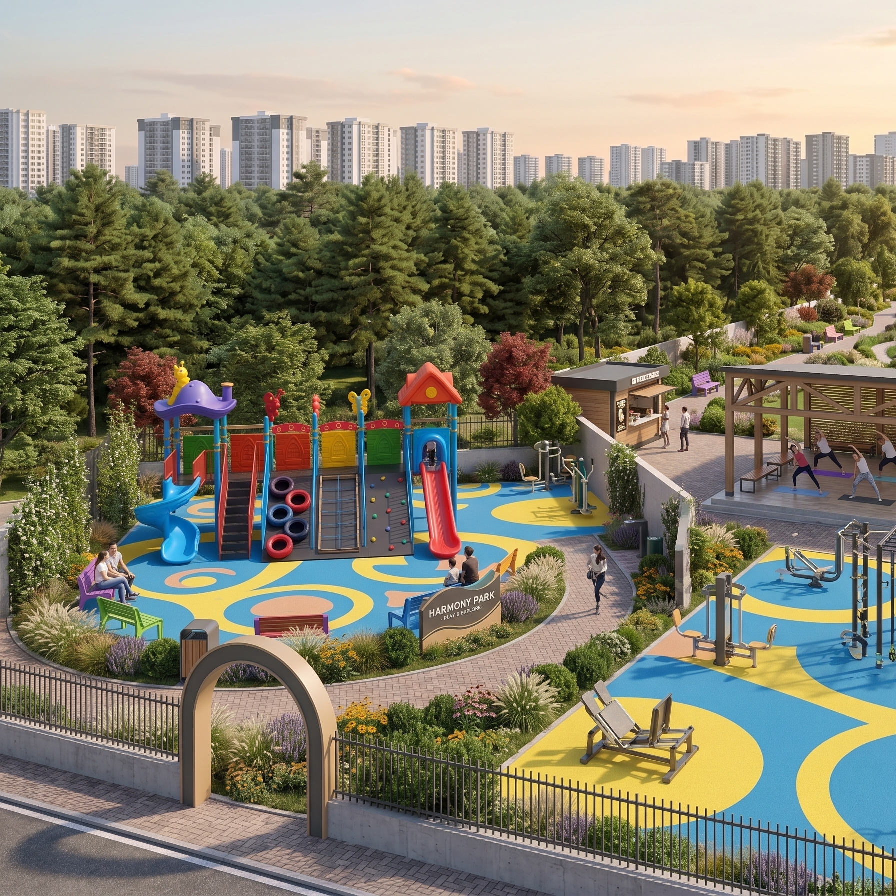 Kombine Tırmanmalı Çift Kaydıraklı Çocuk Oyun Parkı