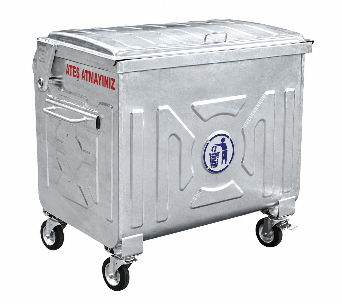 Sıcak Daldırma Galvanizli Çöp Konteyneri 770 Litre