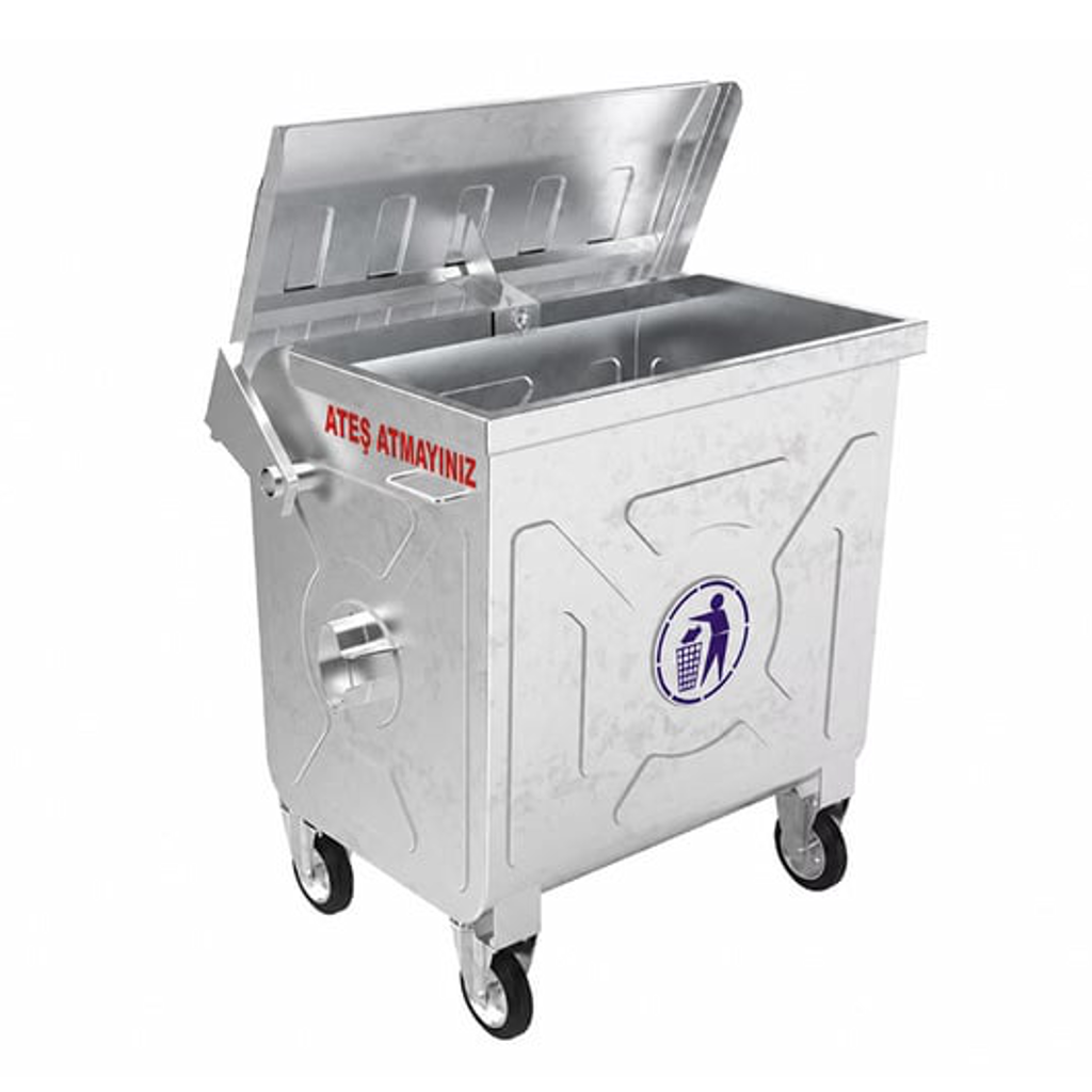 Sıcak Daldırma Galvanizli Çöp Konteyneri 400 Litre 