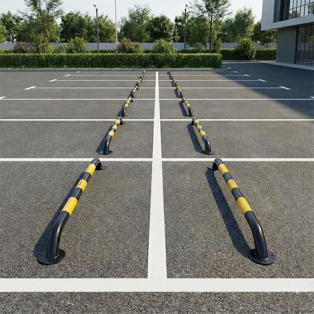 Siyah Otopark Araç Stoperi 200x16 |Dayanıklı Otopark Demiri