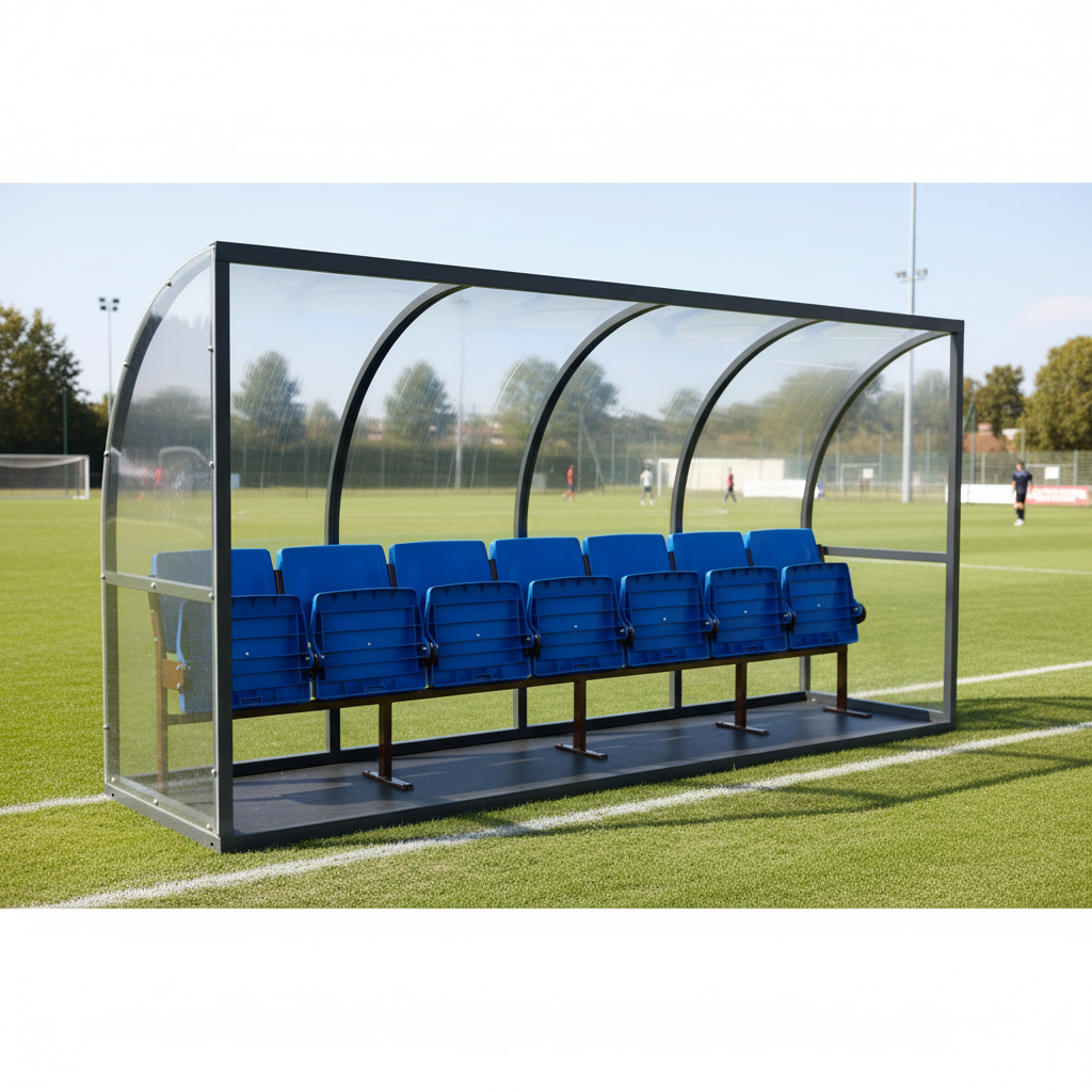 3-Seater Folding Stadium Chair – Waiting Area Bench with Backrest