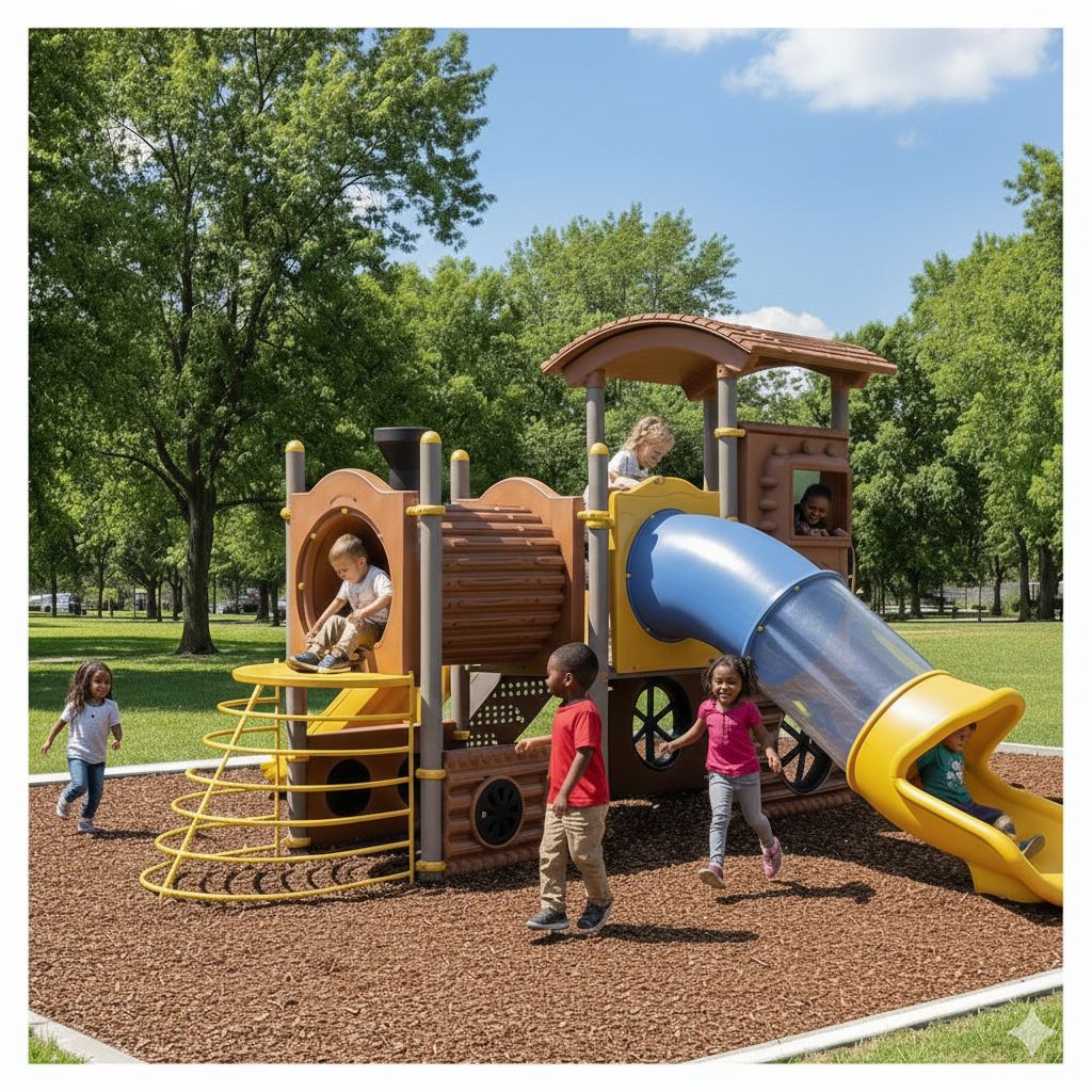 Tren Temalı Çocuk Oyun Grubu - TRN-01 Modeli