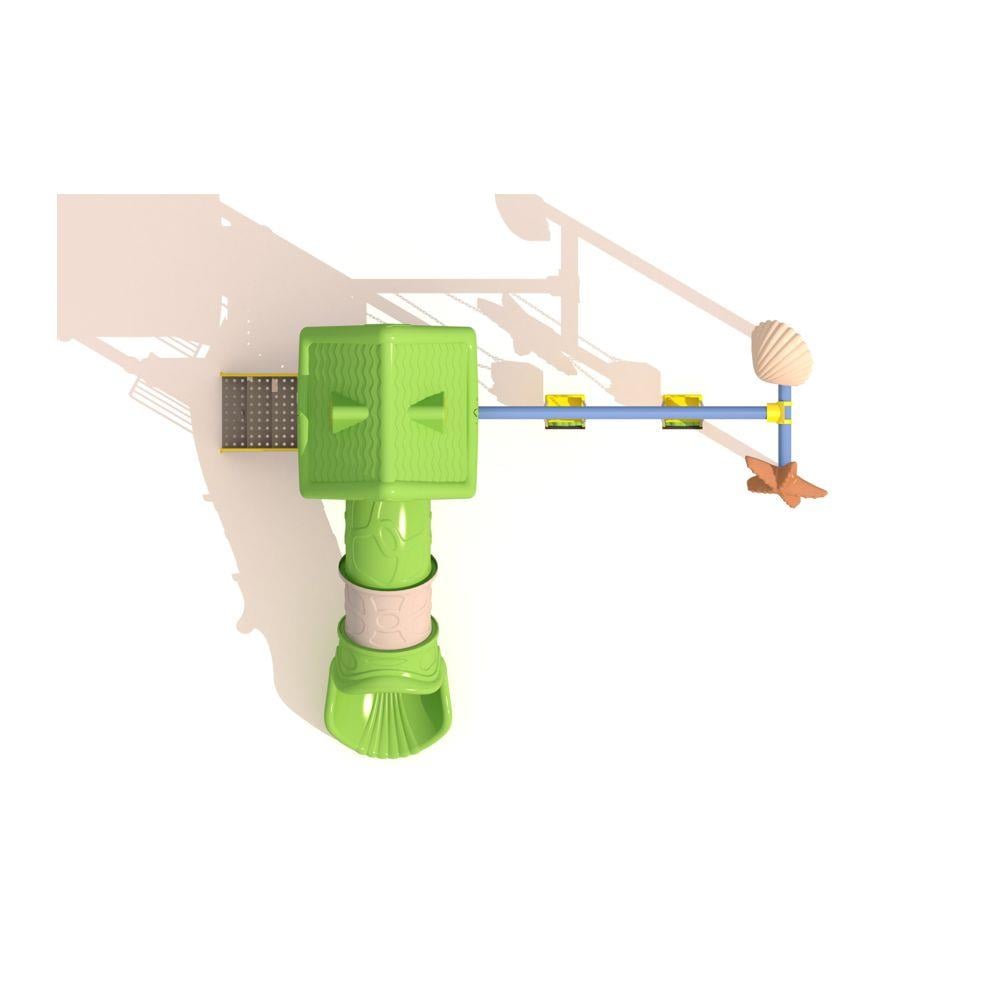 Tüp Kaydıraklı 2 Salıncaklı - Deniz Yıldızı ve Kabuğu Figürlü Çocuk Oyun Parkı Modeli