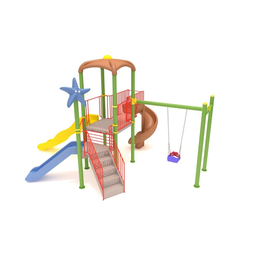 Üç Kaydıraklı Bir Salıncaklı Çocuk Parkı