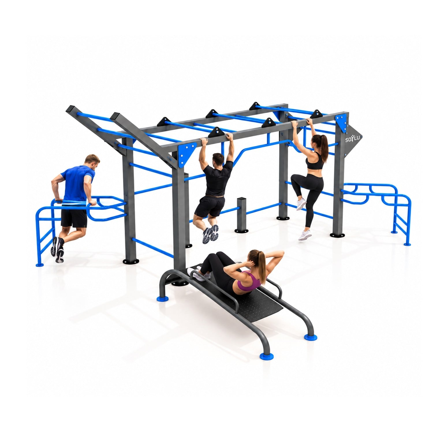 Workout Fitness Station FST-102 – 14-Person Outdoor Training Unit 