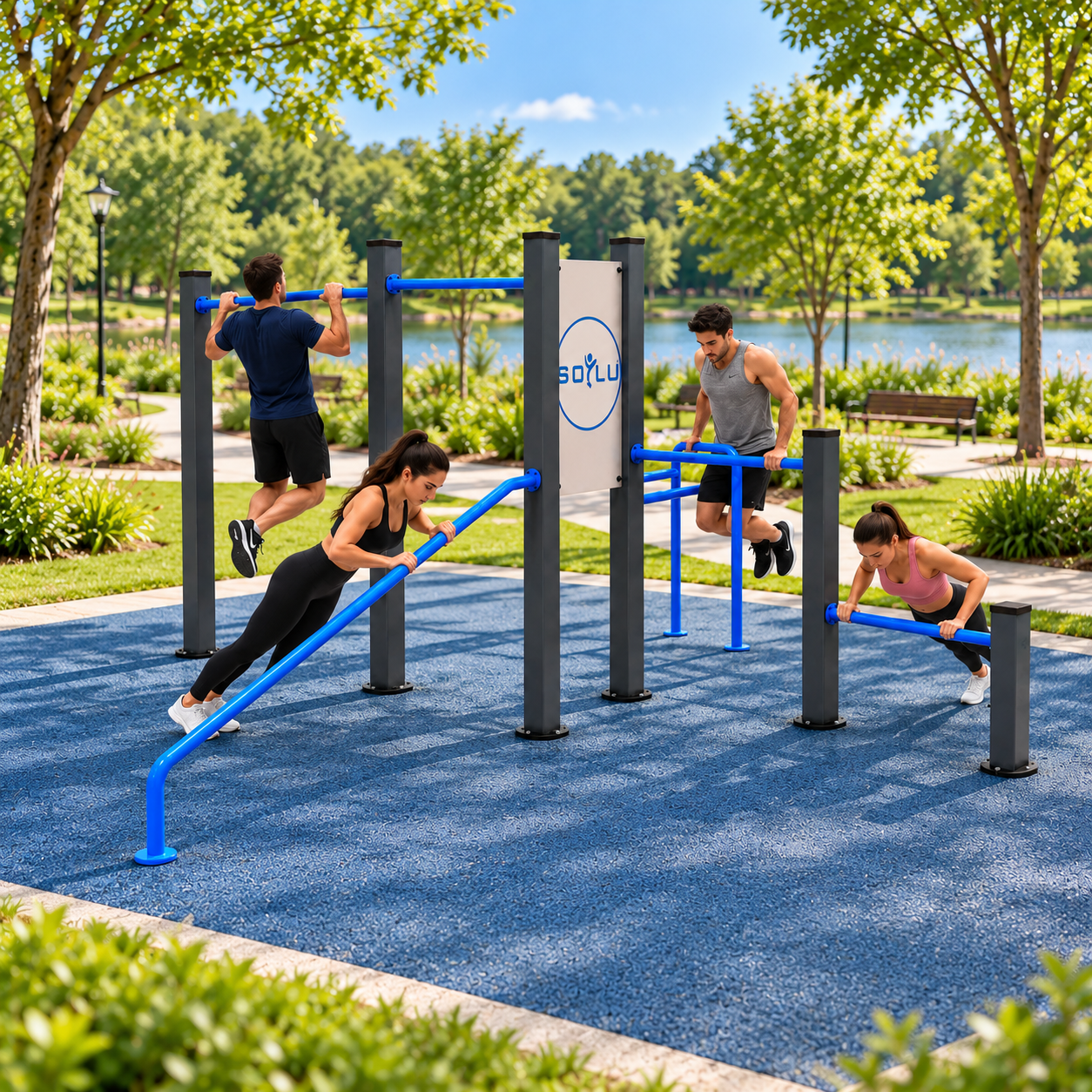 Workout Spor İstasyonu 490x490cm Kullanıcı Kapasitesi 7 Kişi