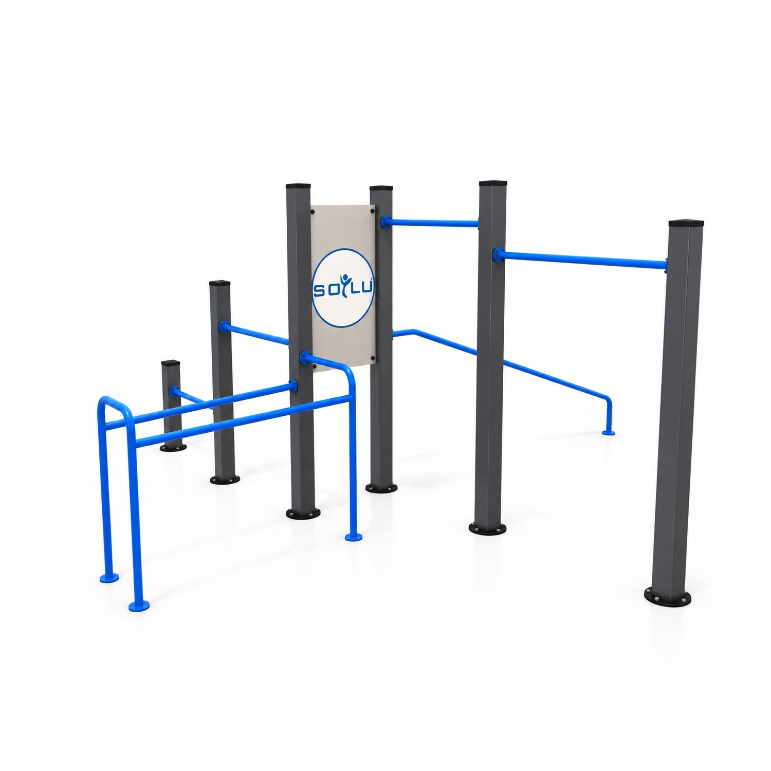 Outdoor Workout Station 490x490 cm – 7-Person Multi-Exercise Unit