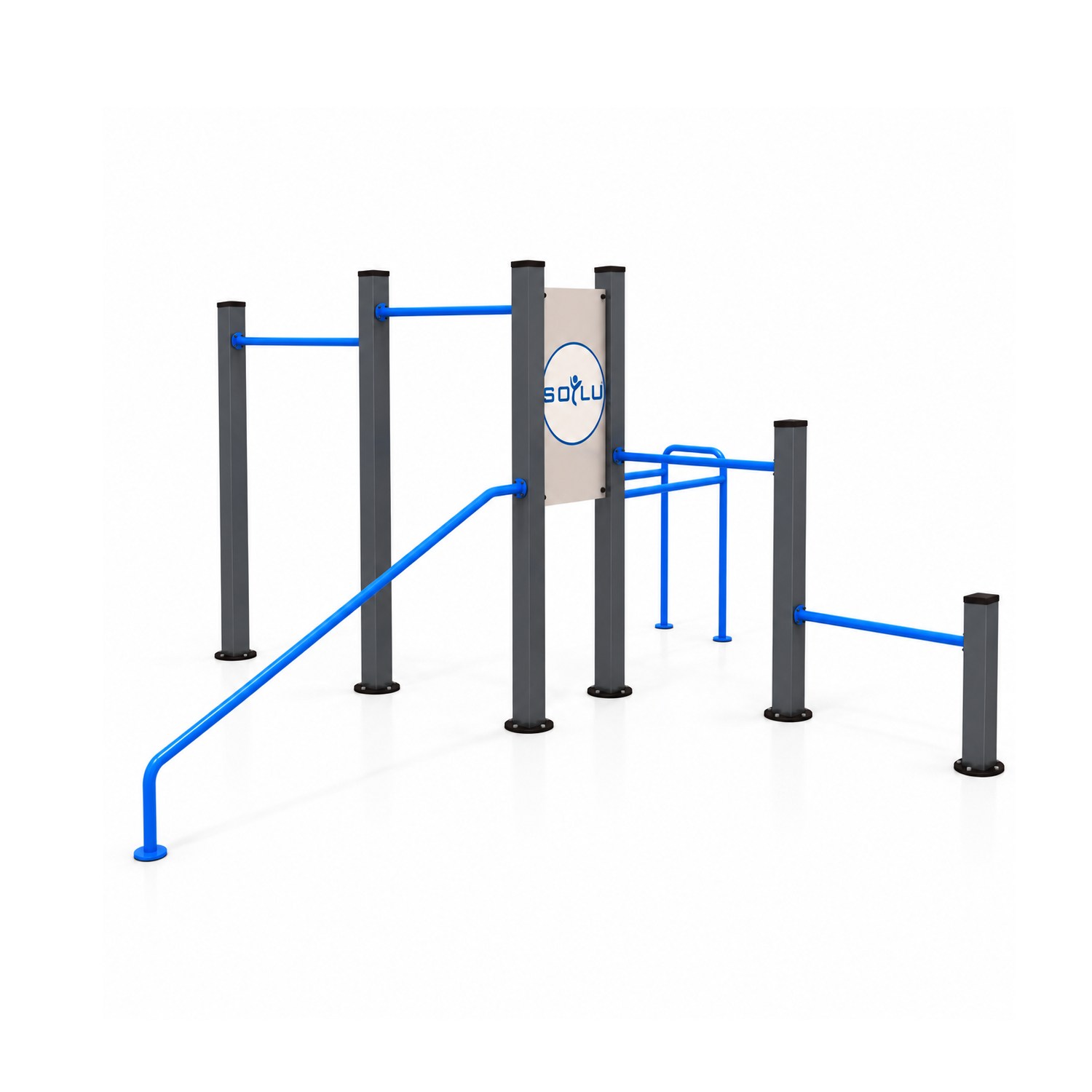 Outdoor Workout Station 490x490 cm – 7-Person Multi-Exercise Unit